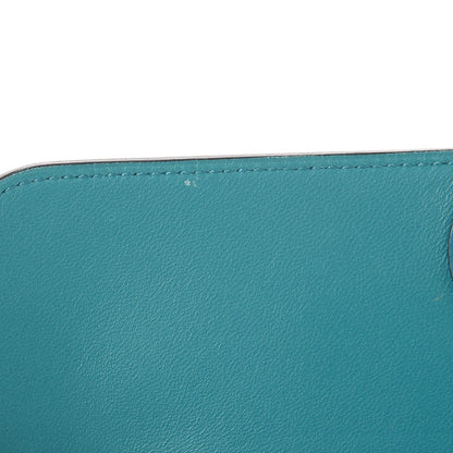 Hermes Taurillon Clemence Dogon Recto Verso Wallet Turquoise 9 of 10