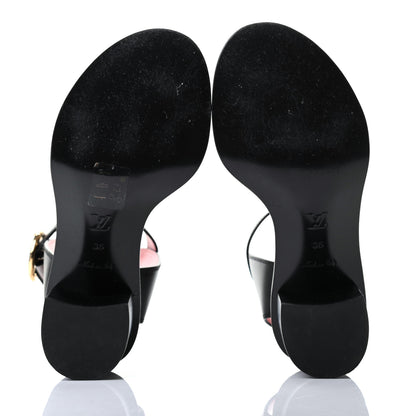 Louis Vuitton Calfskin Monogram Passenger Sandals 36 Black 5 of 10