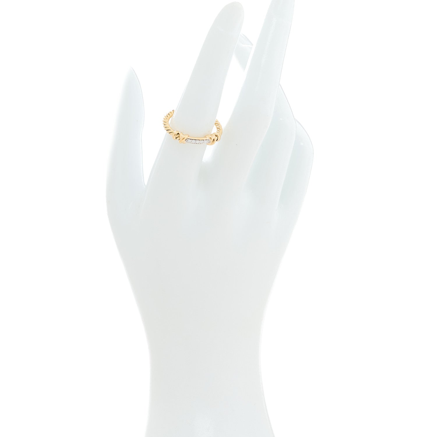 David Yurman 18K Yellow Gold Diamond Petite Helena Wrap Ring 54 7 2 of 4