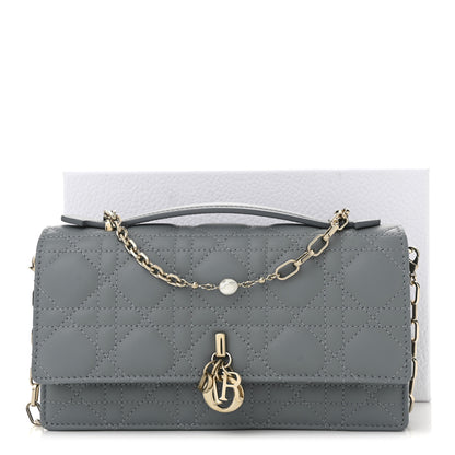 Christian Dior Lambskin Cannage Mini My Dior Top Handle Clutch Cloud Blue 11 of 11