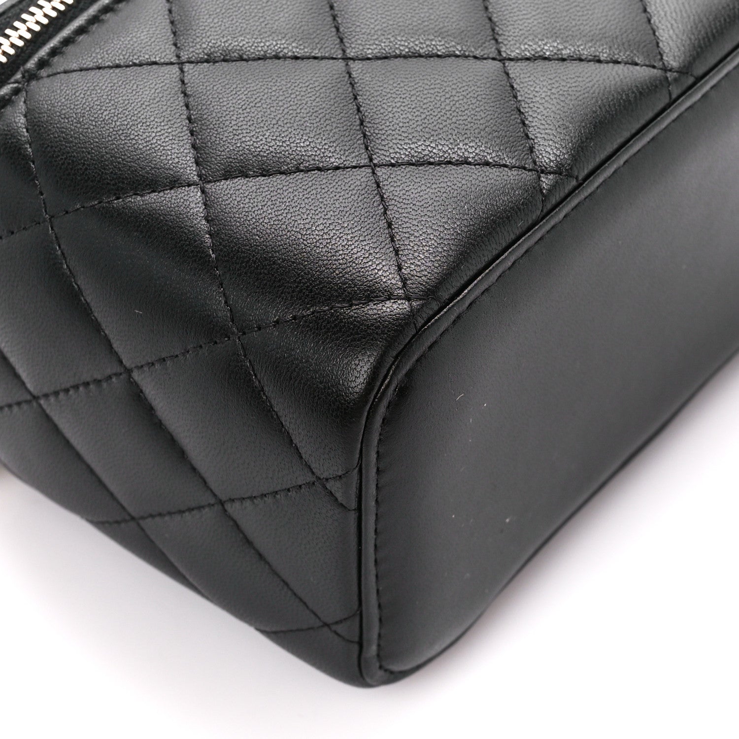 Chanel Lambskin Quilted Small Top Handle Vanity Case With Chain Black 9 of 11