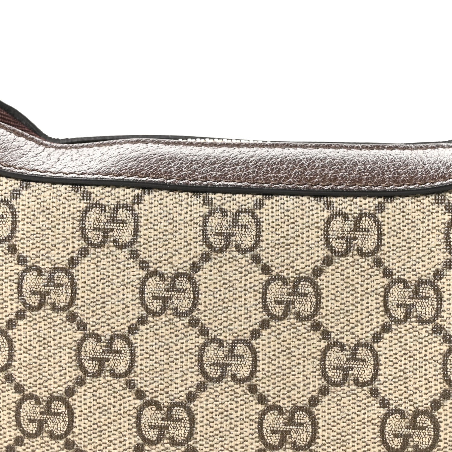 Gucci GG Supreme Monogram Textured Calfskin Web Mini Ophidia Half Moon Hobo Beige Ebony New Acero 8 of 11
