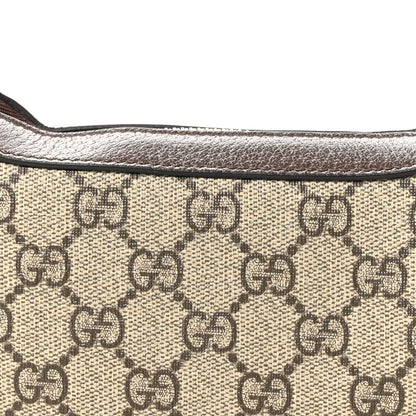 Gucci GG Supreme Monogram Textured Calfskin Web Mini Ophidia Half Moon Hobo Beige Ebony New Acero 8 of 11