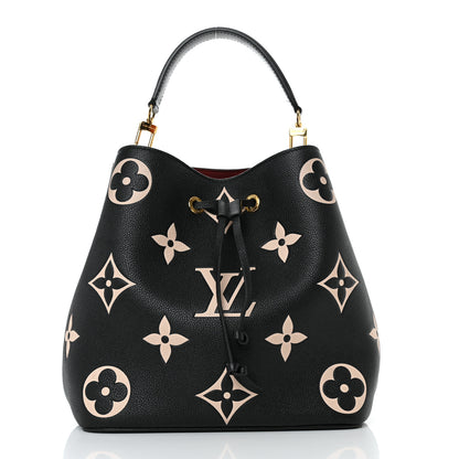Louis Vuitton Empreinte Monogram Giant Neonoe MM Black Beige 3 of 12