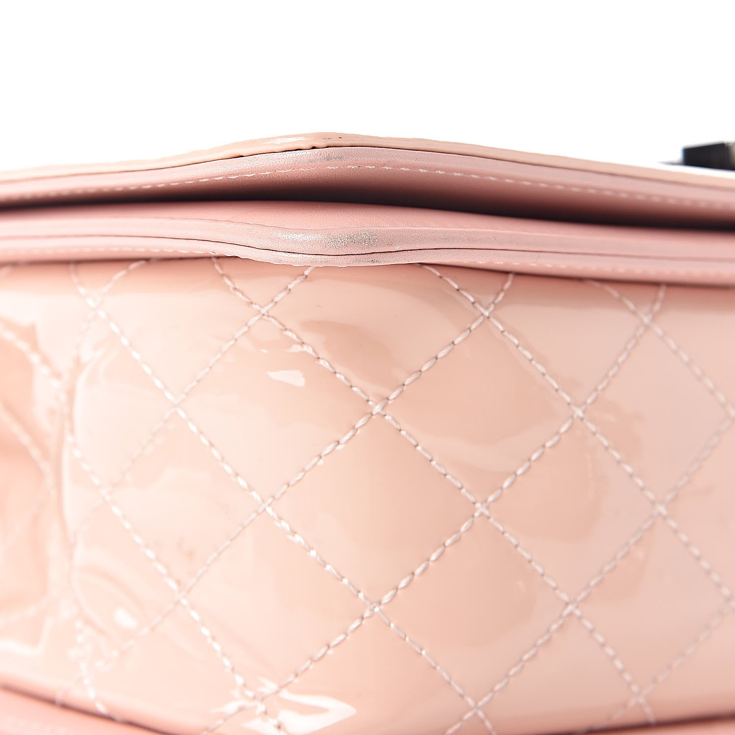 Chanel Patent Chevron Quilted Medium Boy Flap Light Pink 11 of 24