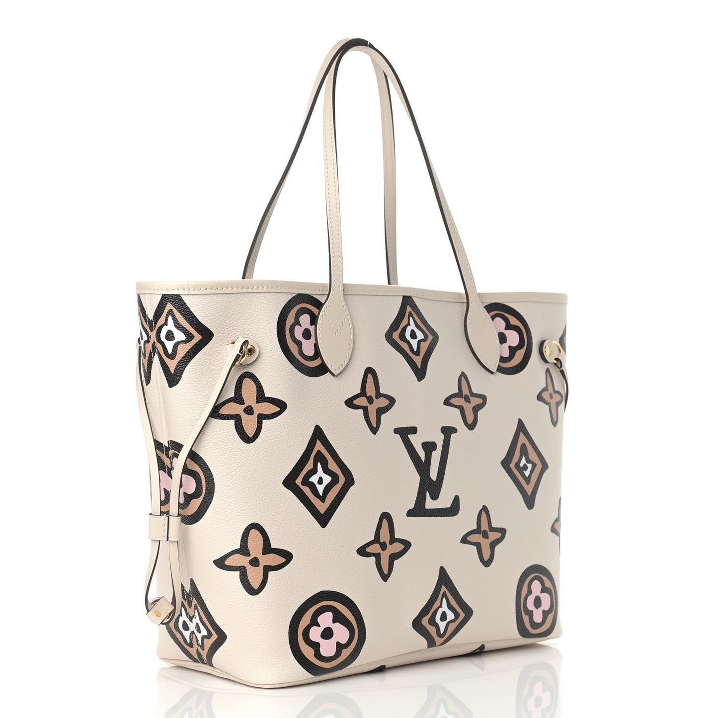 Monogram Giant Wild At Heart Neverfull MM Creme