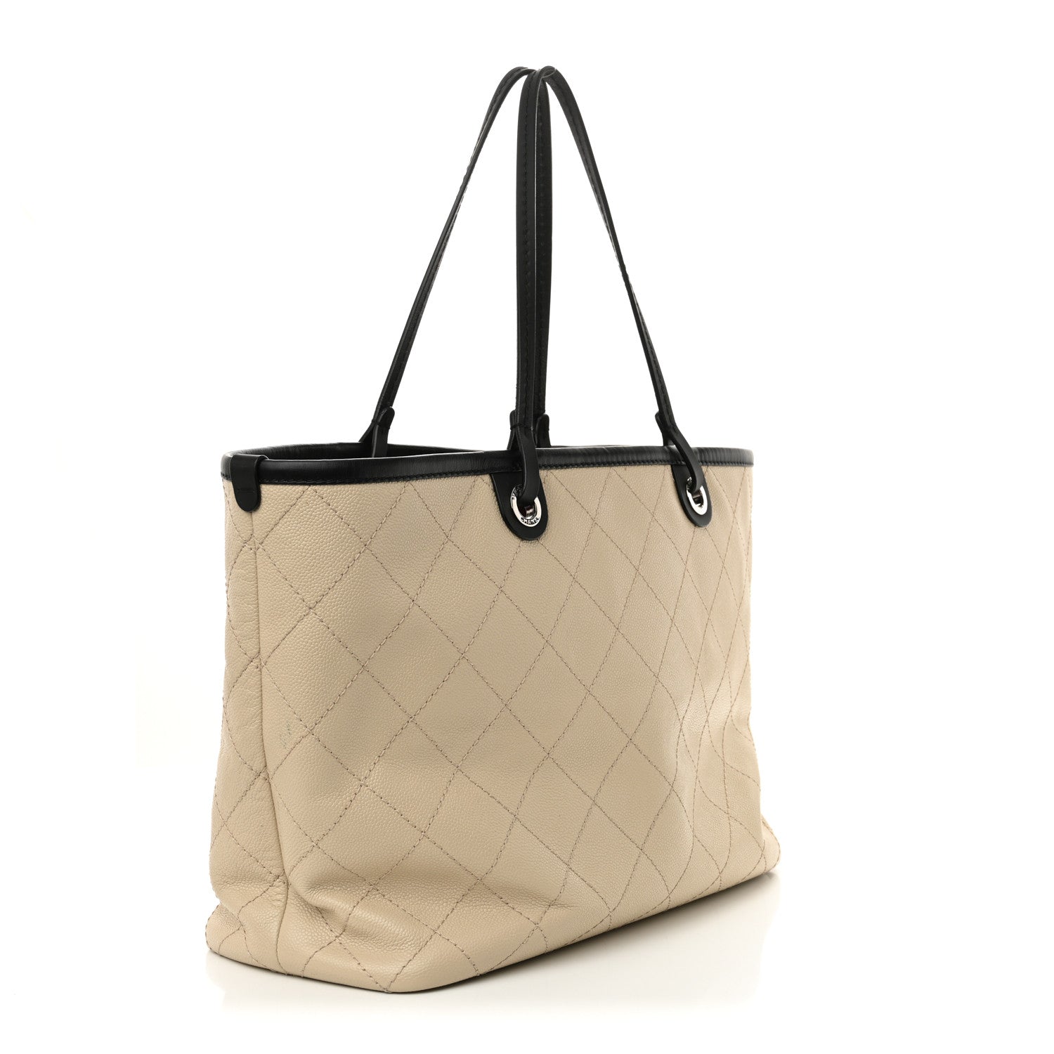 Chanel Grained Calfskin Large Fever Shopping Tote Beige 3 of 13