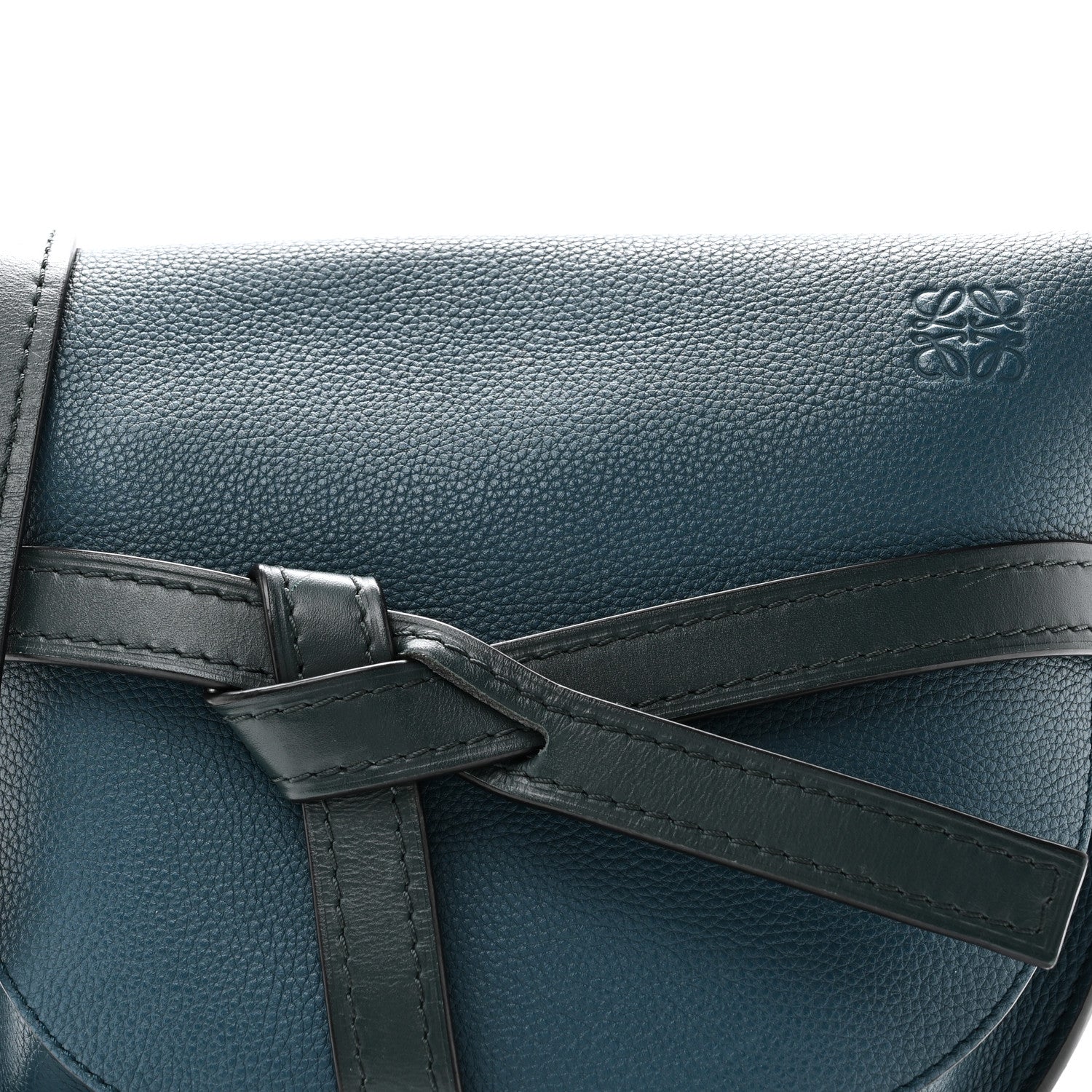 Loewe Grained Calfskin Small Gate Crossbody Bag Petroleum Blue Cypress 7 of 9