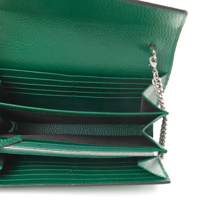 Gucci Calfskin Mini Dionysus Chain Wallet Emerald 5 of 11