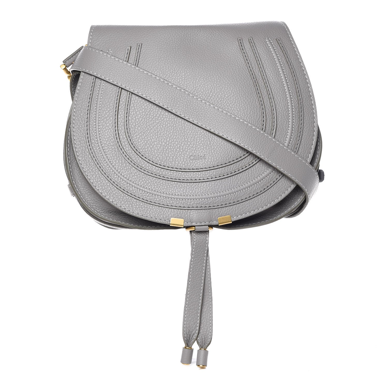 Chloe Calfskin Medium Marcie Round Crossbody Bag Cashmere Grey 1 of 8