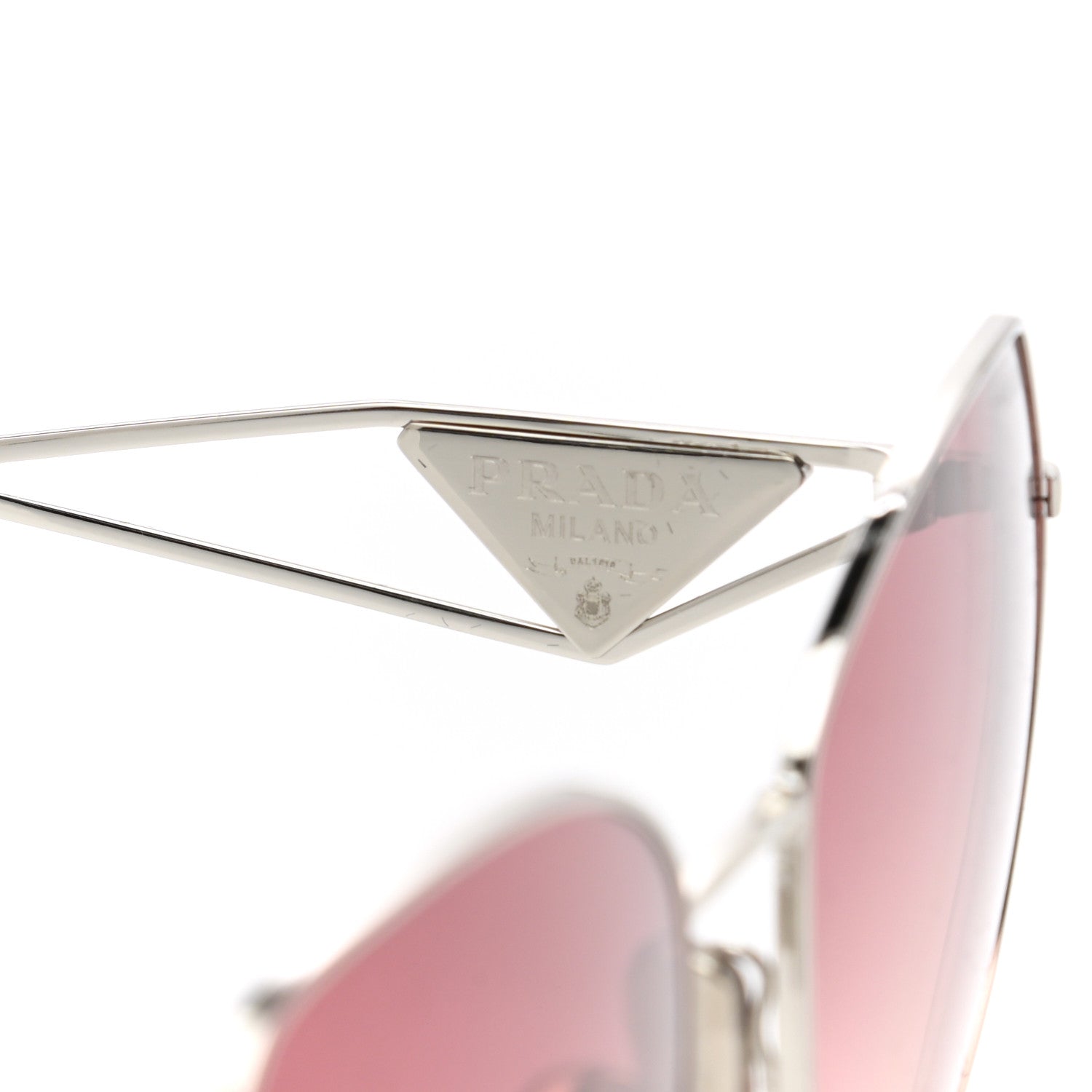Prada Metal Symbole Triangle Logo Sunglasses SPR57Y Silver 4 of 7