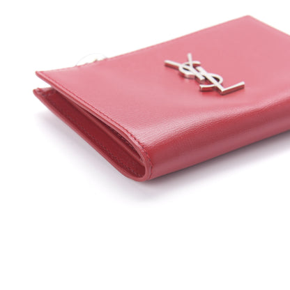 Saint Laurent Smooth Calfskin Monogram Zipped Two-Part Wallet Red 6 of 10