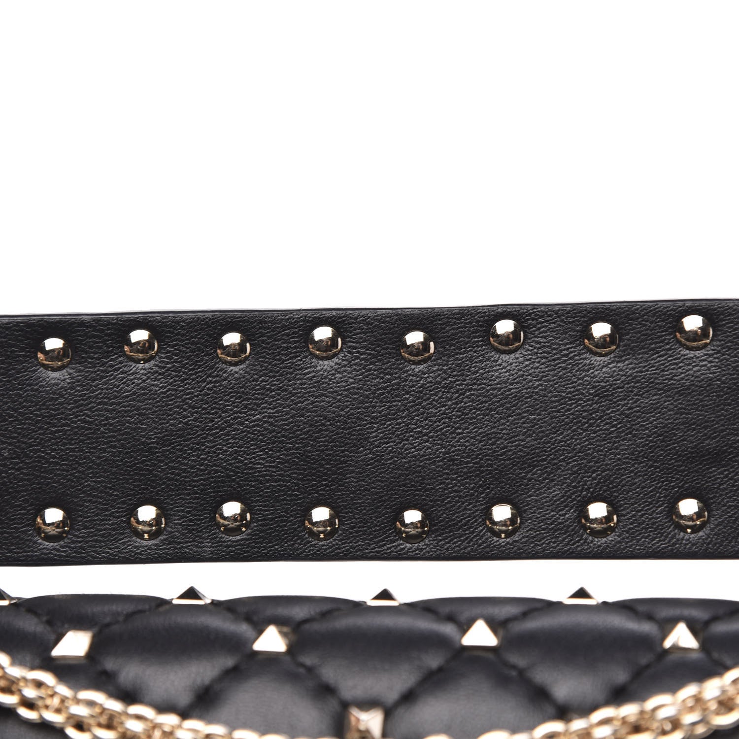 Valentino Garavani Lambskin Large Rockstud Spike Shoulder Bag Black 9 of 11