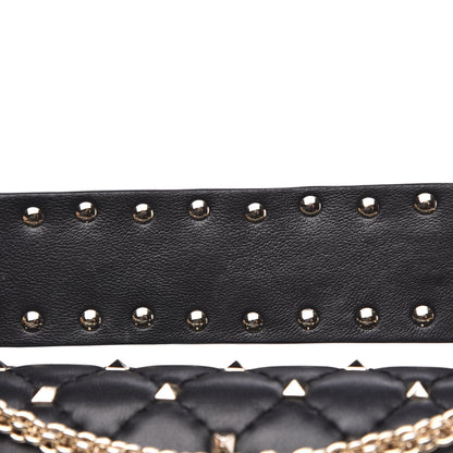 Valentino Garavani Lambskin Large Rockstud Spike Shoulder Bag Black 9 of 11
