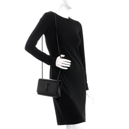 Saint Laurent Grain De Poudre Small Monogram Kate Satchel Black 2 of 6