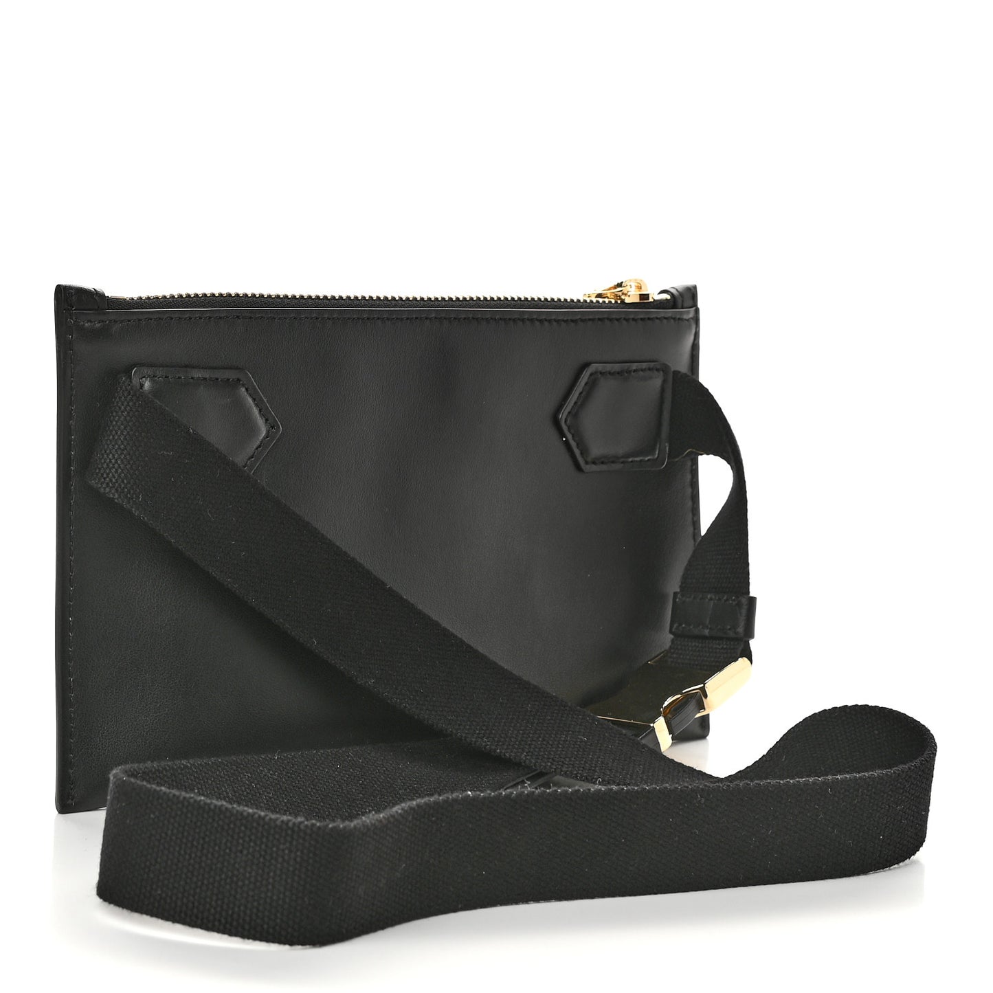 Calfskin Flat Belt Bag Black