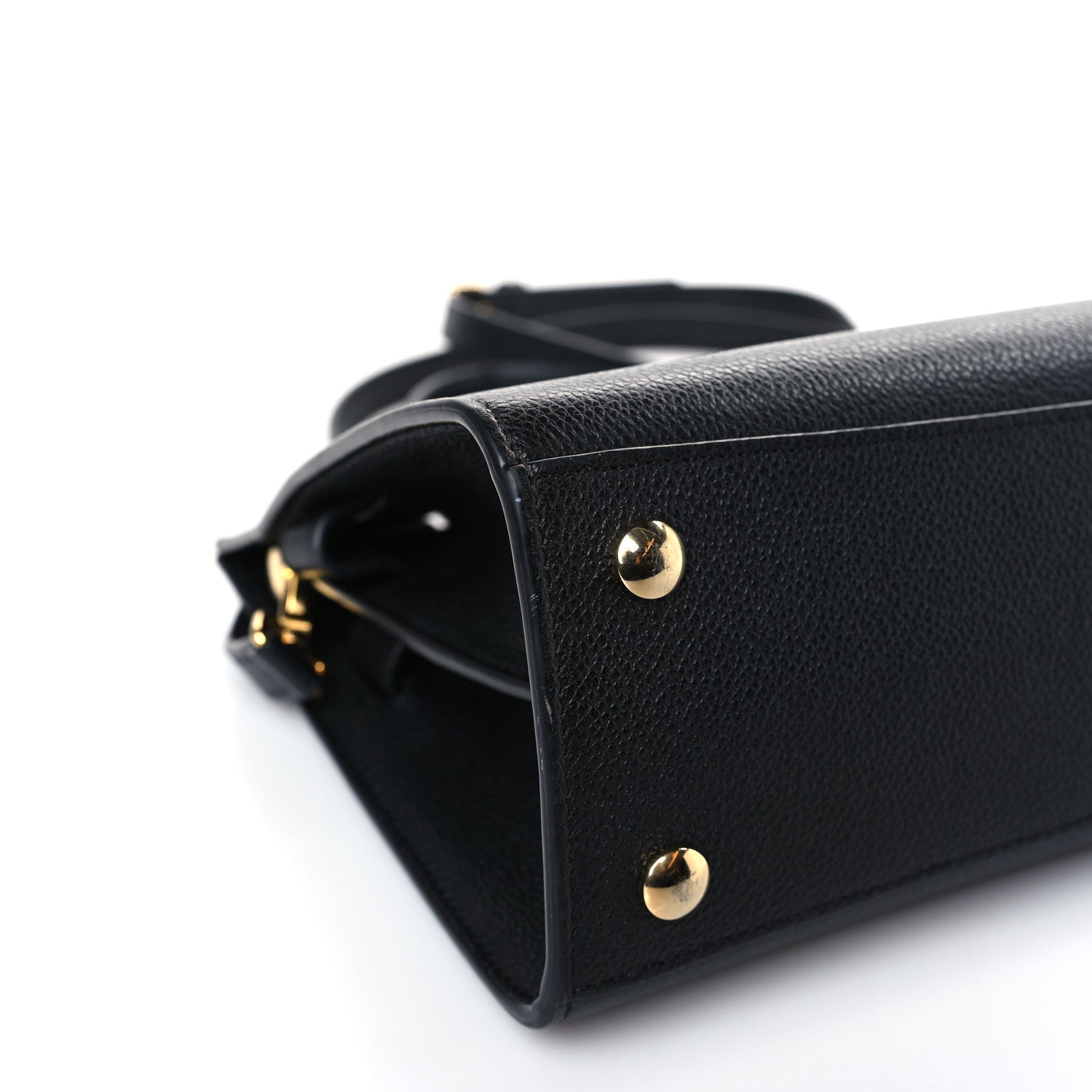 Burberry Grainy Calfskin Mini Two Handle Title Bag Black 7 of 9