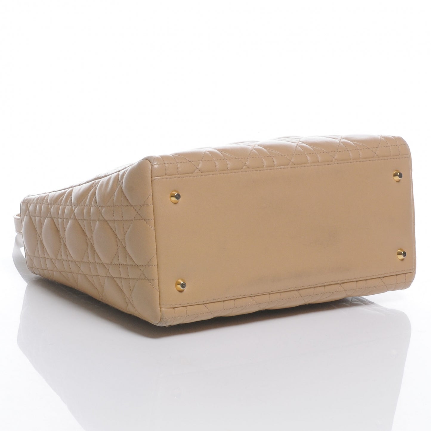 Lambskin Cannage Medium Lady Dior Beige