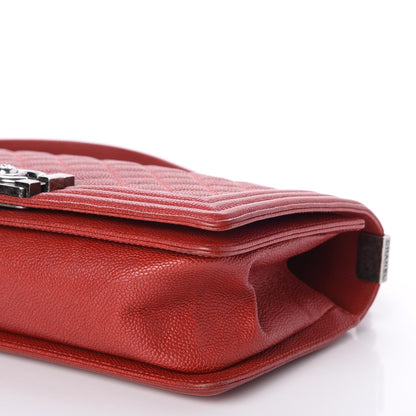 Chanel Caviar Quilted Medium Boy Flap Red 12 of 12