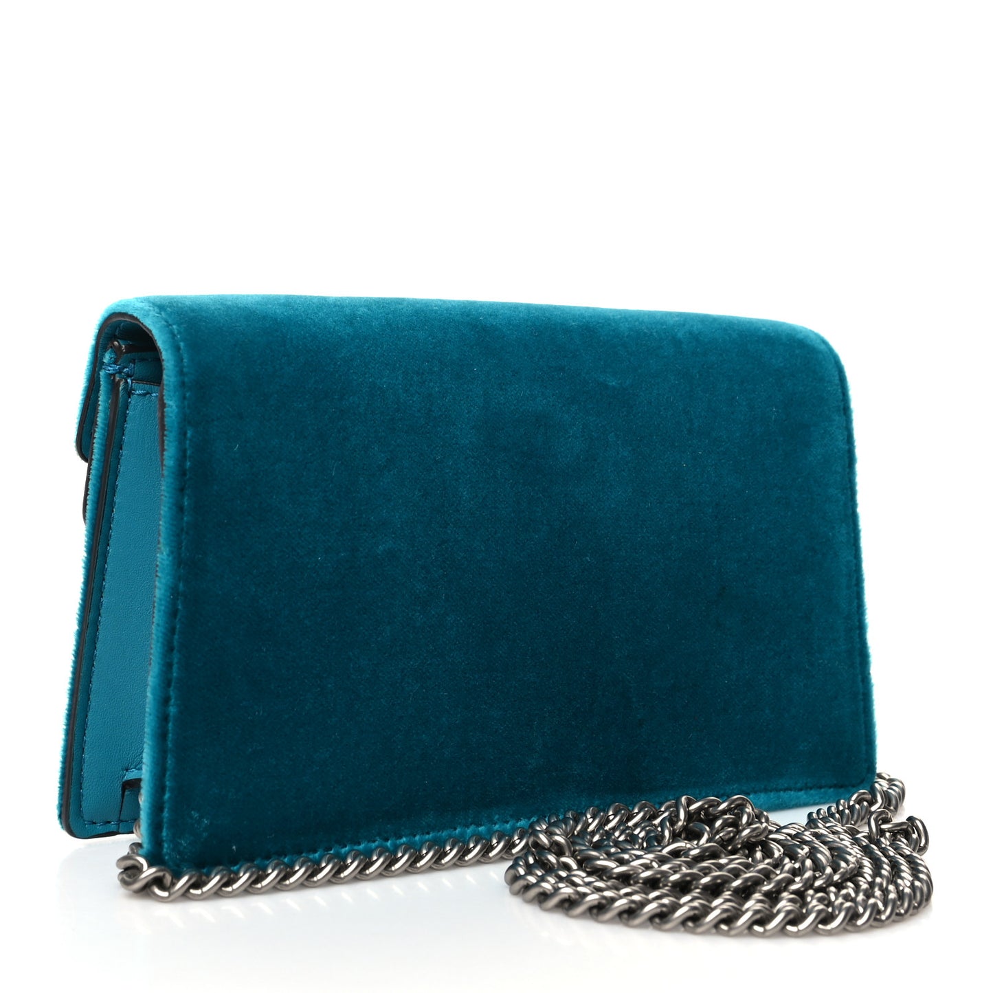 Velvet Super Mini Dionysus Shoulder Bag Pavone Cyan