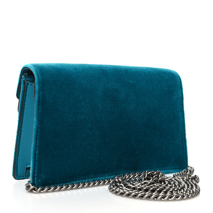 Gucci Velvet Super Mini Dionysus Shoulder Bag Pavone Cyan 3 of 11