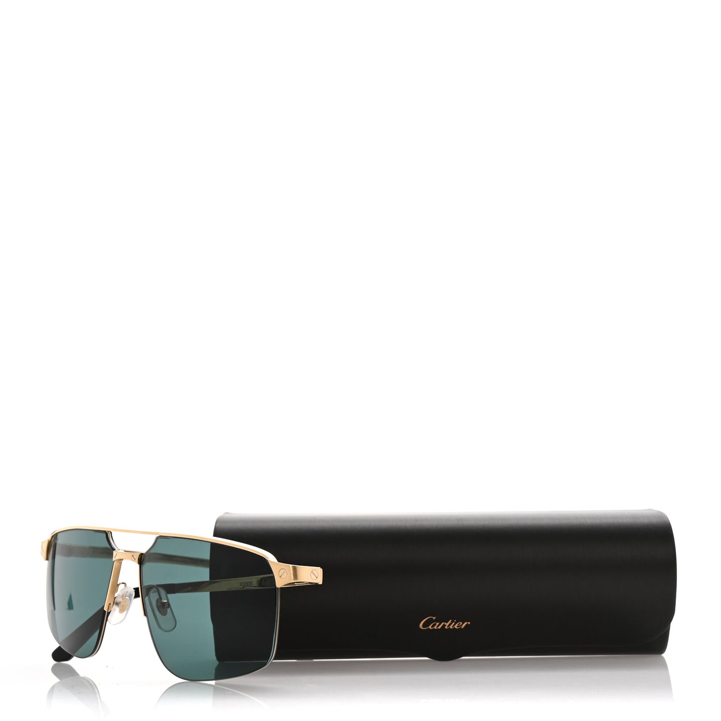 Metal Santos de Cartier Pilot Sunglasses CT0385S Gold