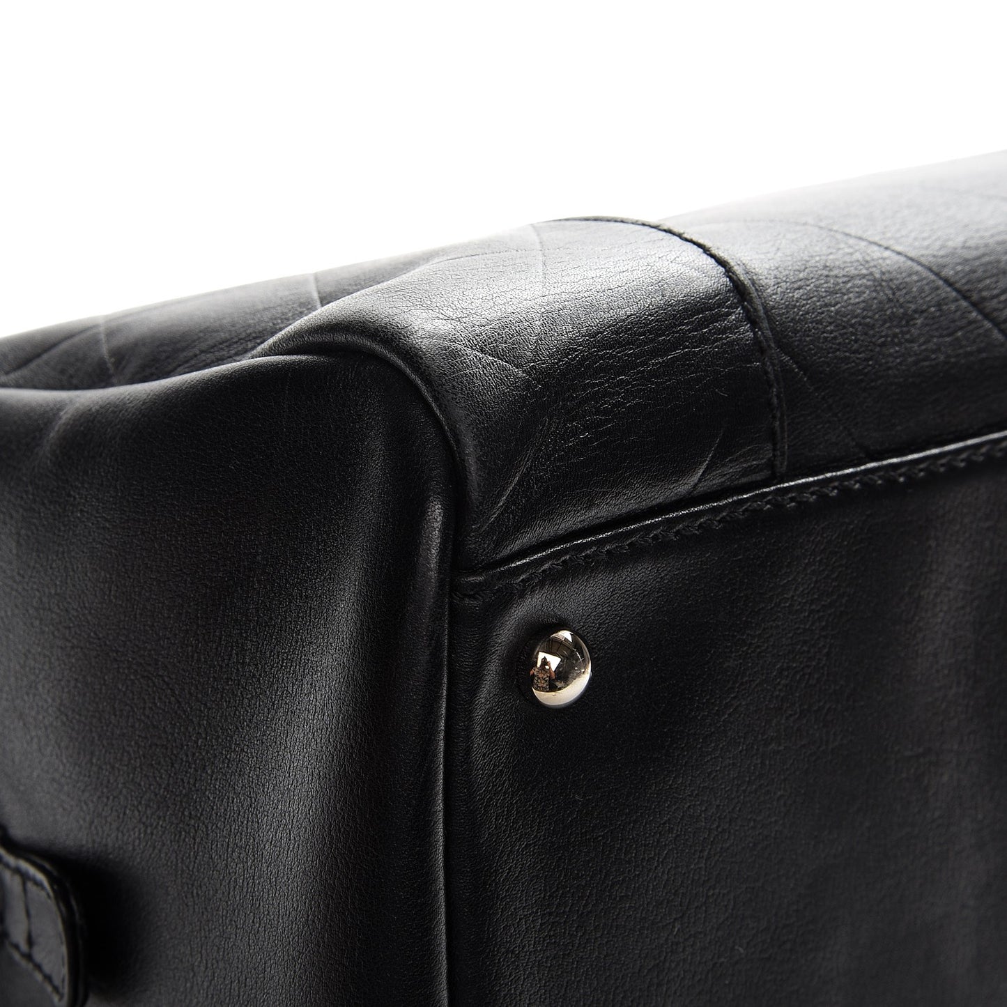 Calfskin Chevron CC All Day Long Boston Black