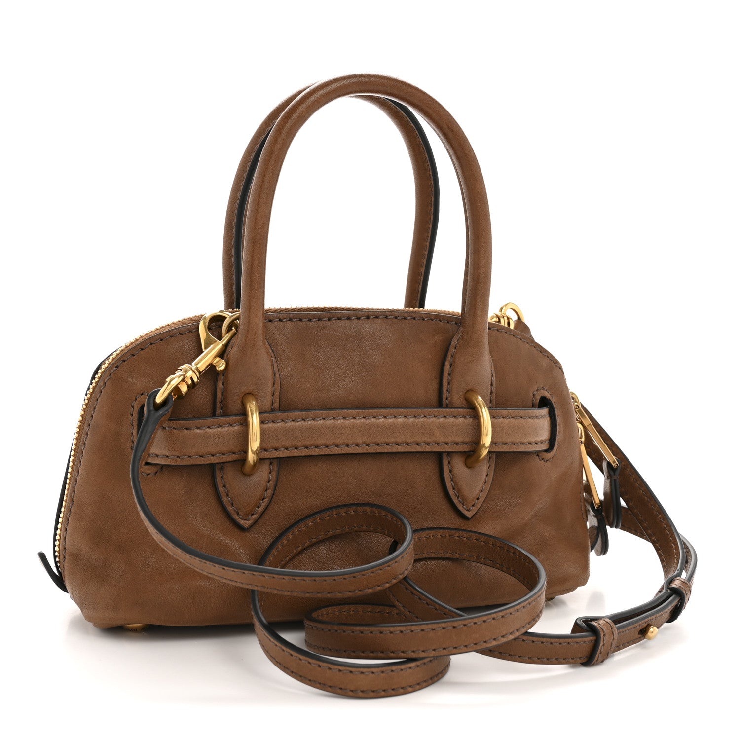 Miu Miu Nappa Mini Aventure Bag Oak 3 of 11