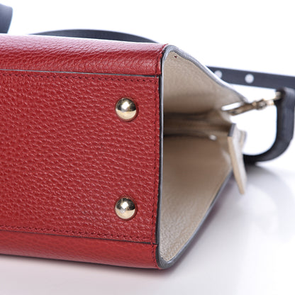 Gucci Dollar Calfskin Medium Soho Top Handle Satchel Hibiscus Red Mystic White Blue 10 of 10