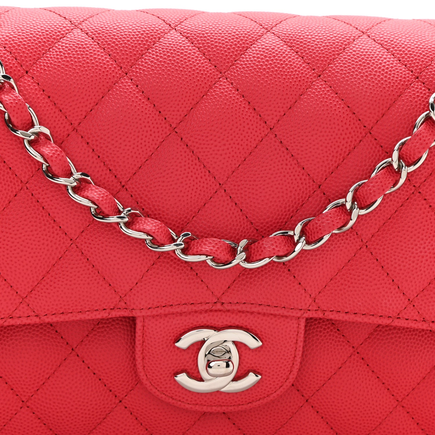 Chanel Caviar Quilted Medium Double Flap Red 10 of 10