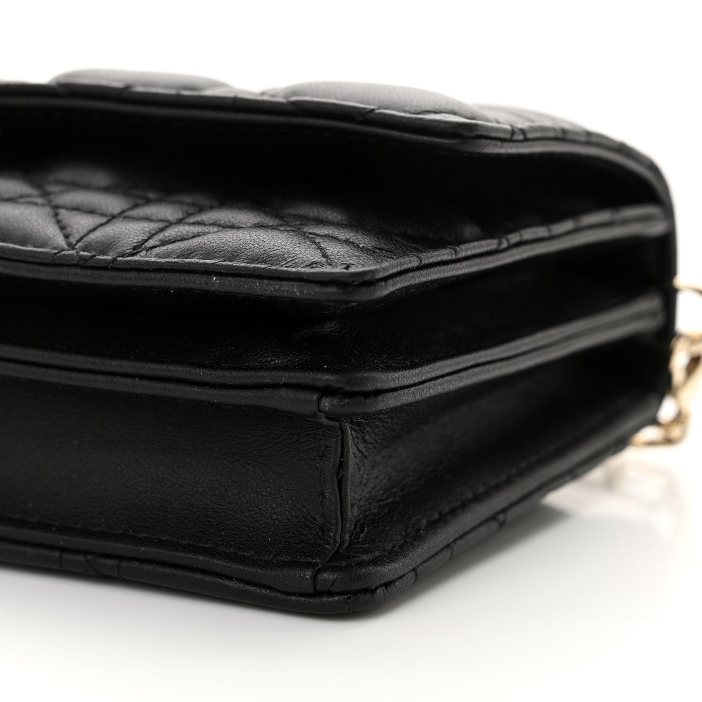 Lambskin Lady Dior Top Handle Clutch Black