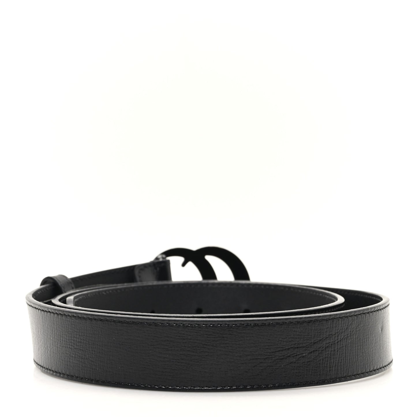 Azalea Calfskin Enamel Monochrome Double G 30mm Belt 90 36 Black