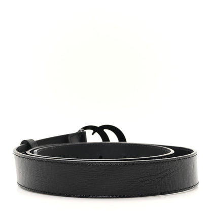 Gucci Azalea Calfskin Enamel Monochrome Double G 30mm Belt 90 36 Black 2 of 5
