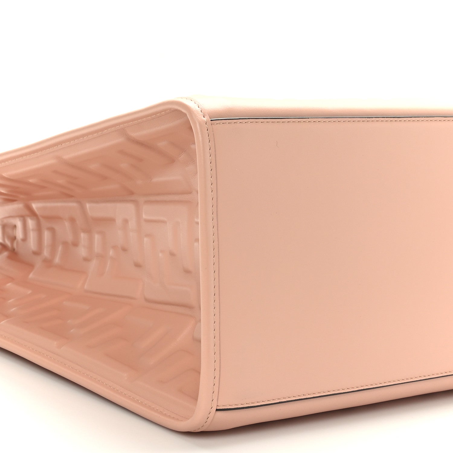 Fendi Vitello Plexiglass FF Embossed Medium Fendi Sunshine Shopper Tote Baby Pink 7 of 8