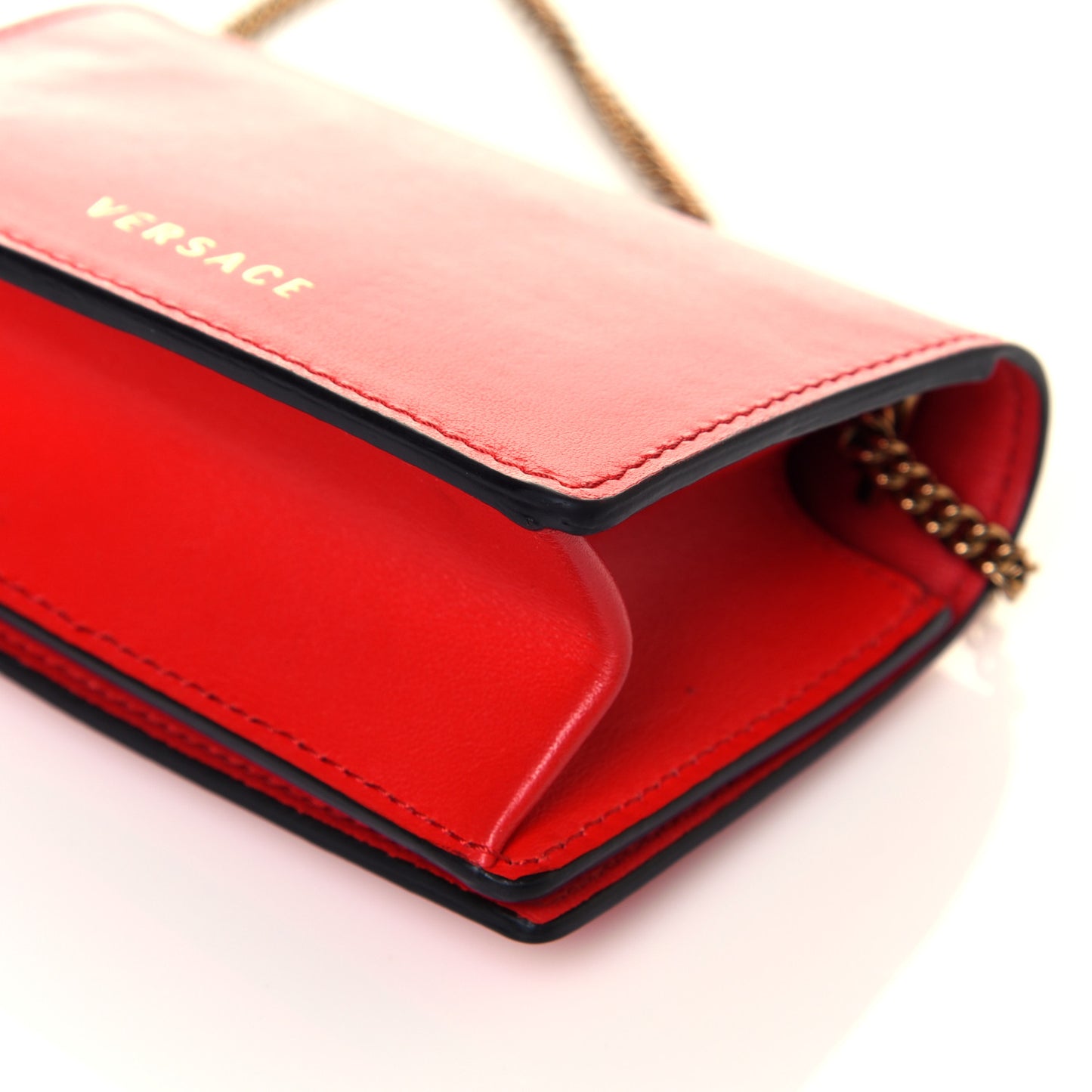 Vitello Mini Virtus Chain Clutch Red
