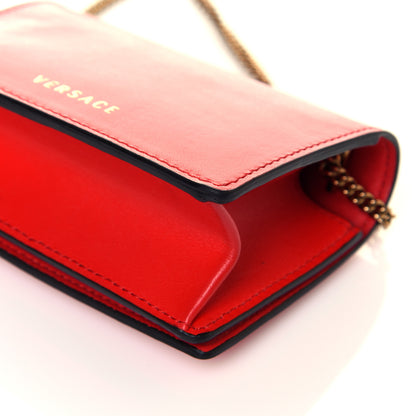 Versace Vitello Mini Virtus Chain Clutch Red 11 of 13