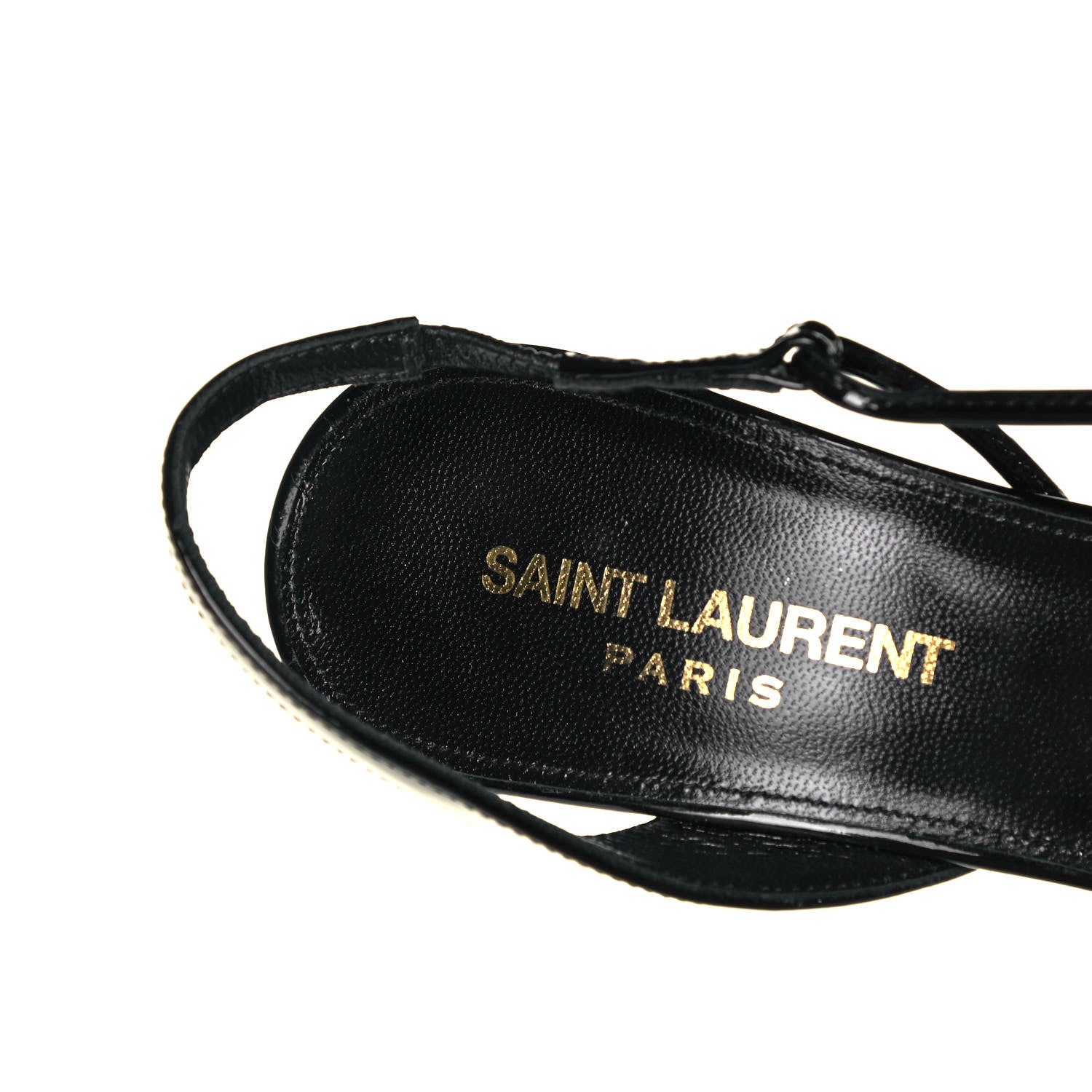 Saint Laurent Patent Calfskin Anouk 110 Sandals 36.5 Black 7 of 7