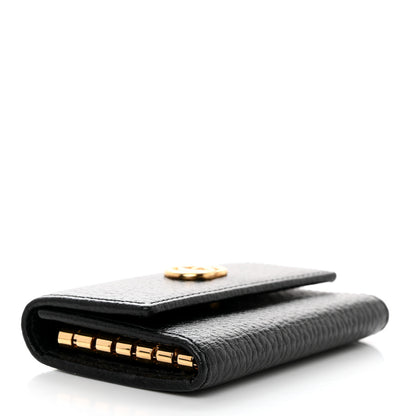 Gucci Pebbled Calfskin GG Marmont 6 Key Holder Black 4 of 7