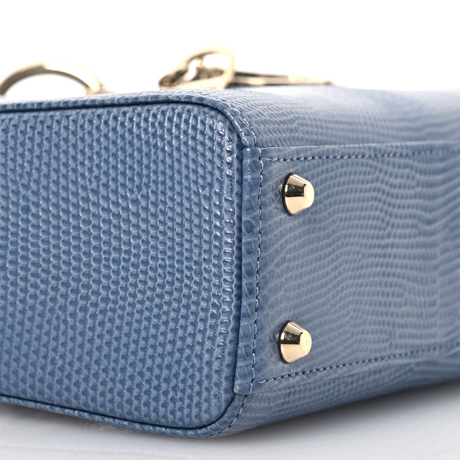 Christian Dior Lizard Mini Lady Dior Blue 9 of 17