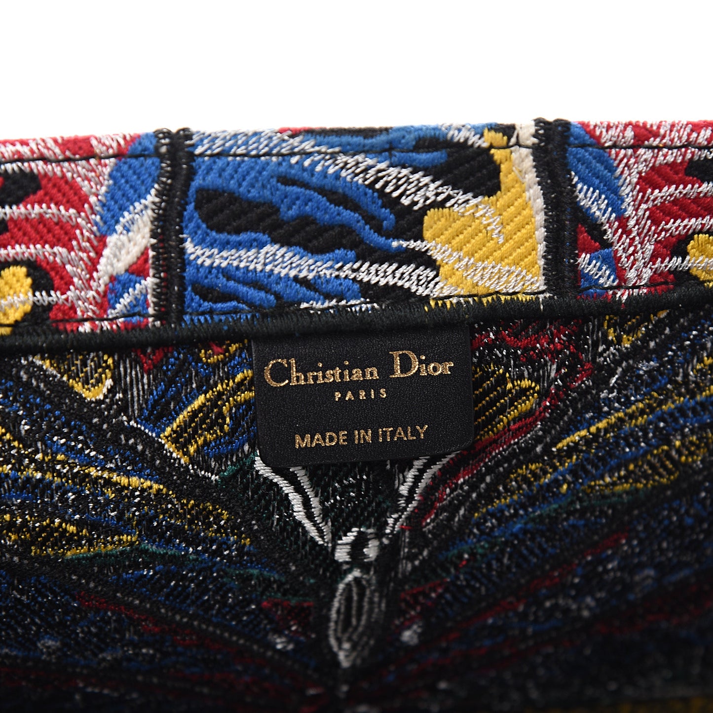 Canvas Embroidered Butterfly Book Tote Black Multicolor