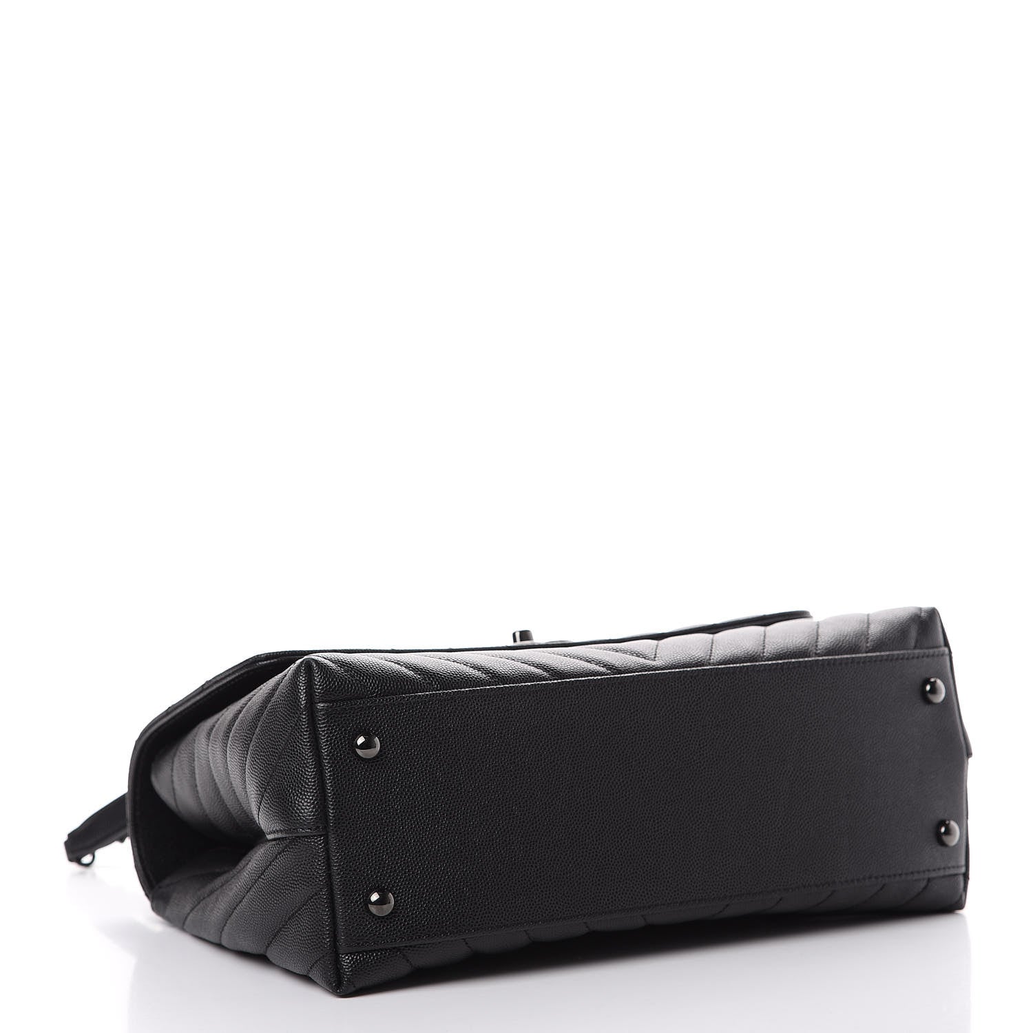 Chanel Caviar Chevron Quilted Small Coco Handle Flap So Black 3 of 11