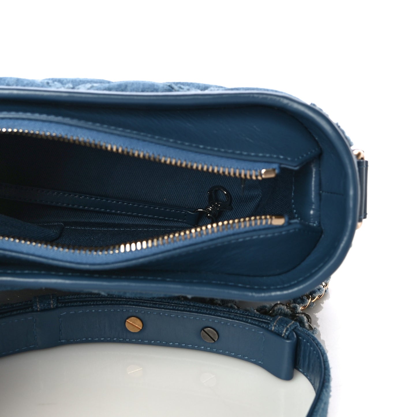 Denim Calfskin Small Gabrielle Hobo Blue
