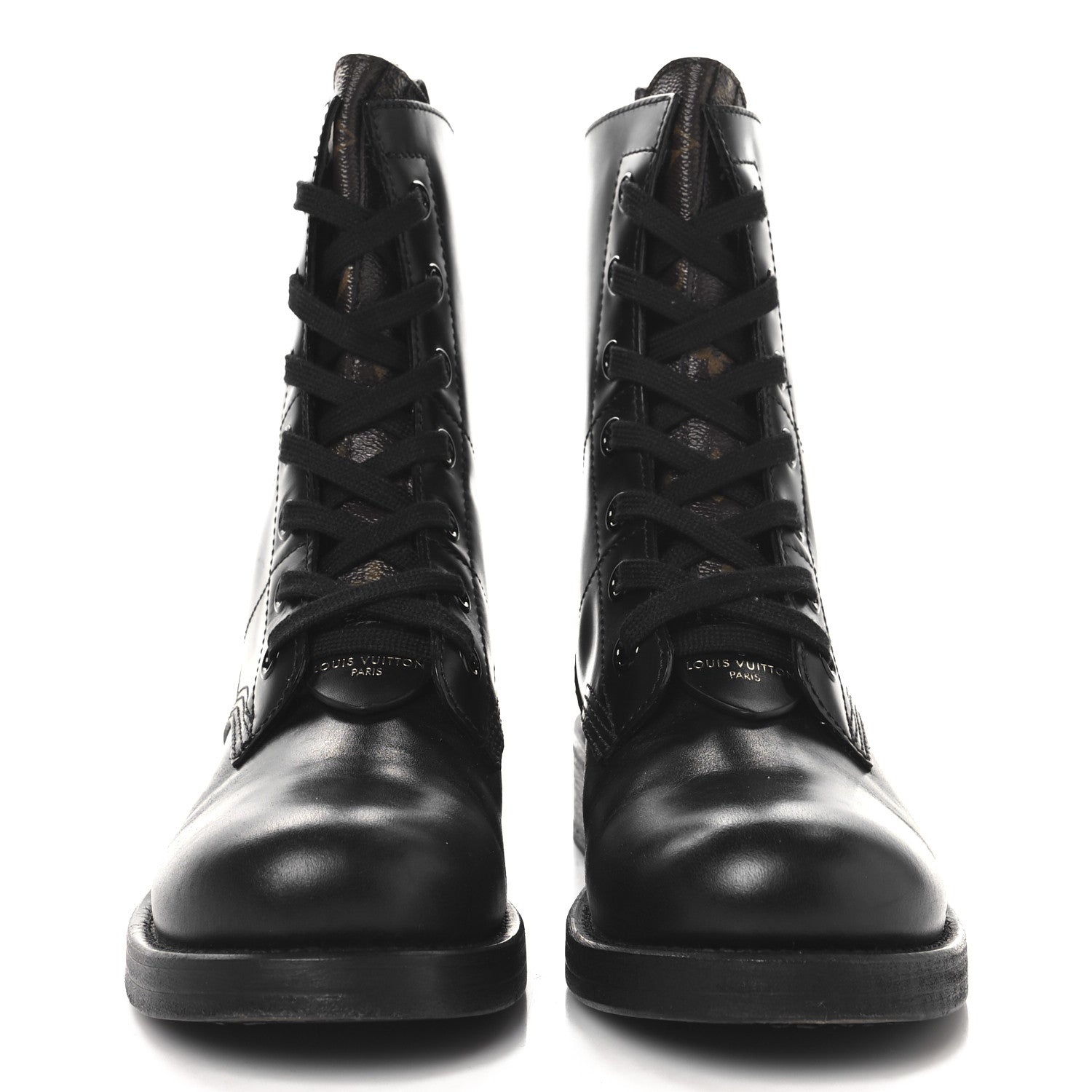 Louis Vuitton Calfskin Monogram Metropolis Flat Ranger Boots 39 Black 3 of 9