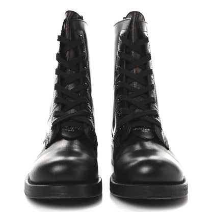 Louis Vuitton Calfskin Monogram Metropolis Flat Ranger Boots 39 Black 3 of 9