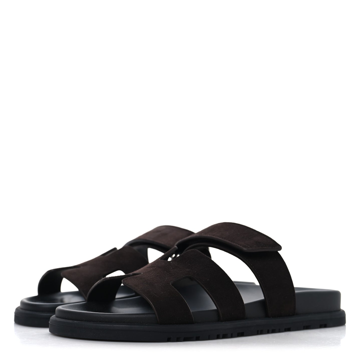 Suede Goatskin Womens Chypre Sandals 37 Marron Ebene