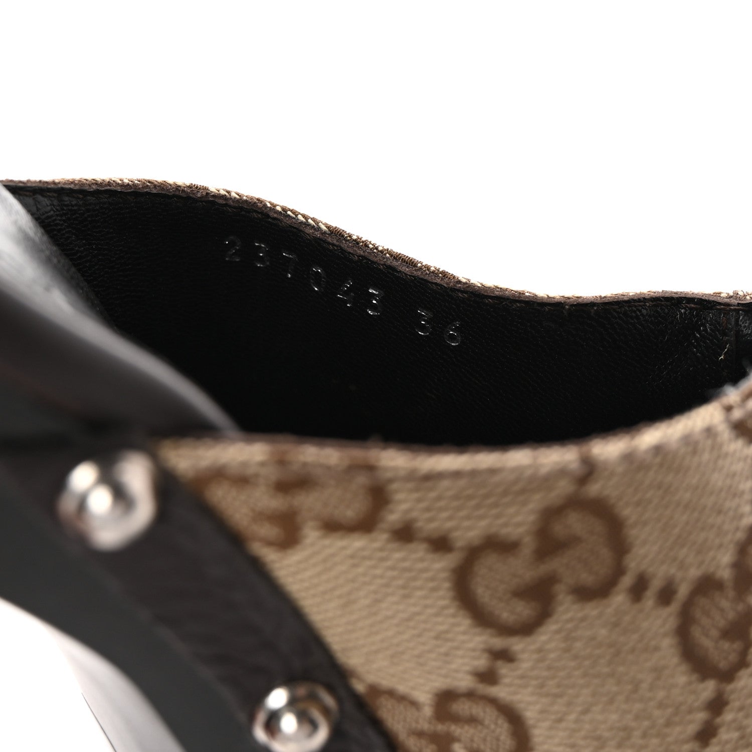 Gucci Monogram Cellarius Soft Calfskin Icon Bit Platform Clog High Heel Slide Sandals 36 Beige Ebony Cocoa 9 of 10