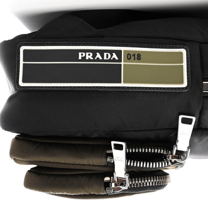 Prada Nylon Medium Boxy Backpack Black Olive 9 of 9