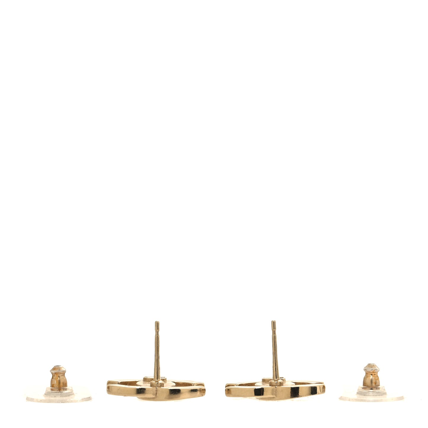 Baguette Crystal Logo CC Earrings Gold
