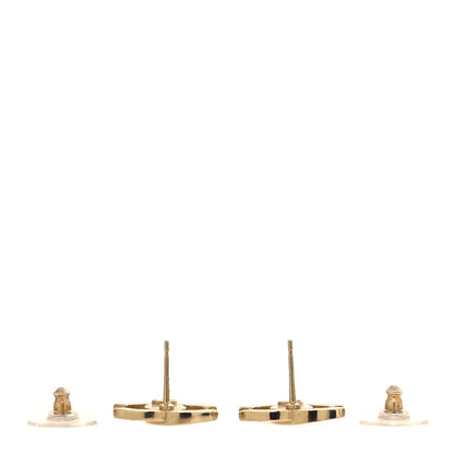 Chanel Baguette Crystal Logo CC Earrings Gold 3 of 5