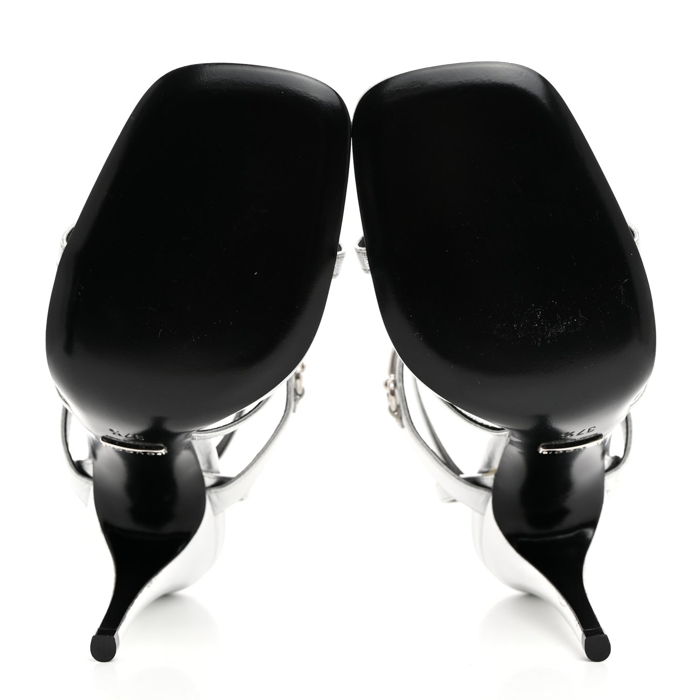 Nappa Silk High Heel Sandals 37.5 Argento